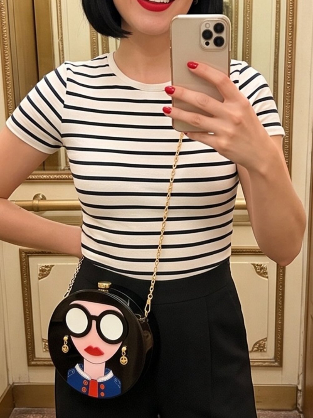 Whimsical pop Art Novelty Face Crossbody Bag 🌟